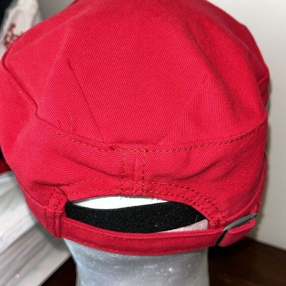Red flat top motorcycle North Carolina Carolina Hurricanes Logo women’s cap hat - Picture 3 of 5